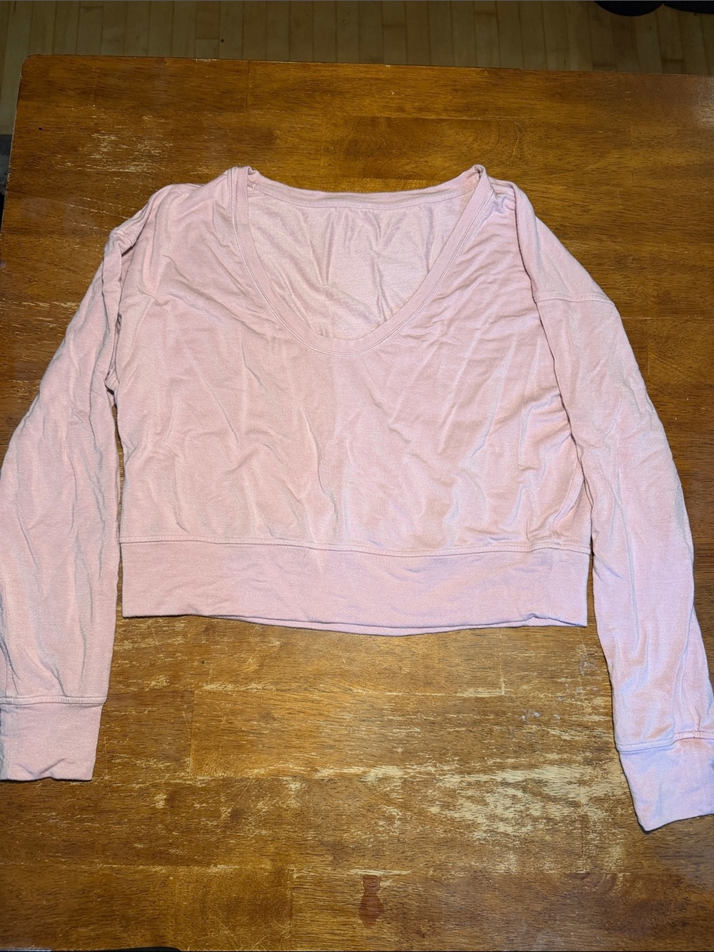 lululemon athletica Pale Pink Long-Sleeve Scoop Crop Top